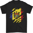 Torn Moldova Flag Moldovan Day Football Mens T-Shirt 100% Cotton Black