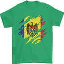 Torn Moldova Flag Moldovan Day Football Mens T-Shirt 100% Cotton Irish Green