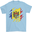 Torn Moldova Flag Moldovan Day Football Mens T-Shirt 100% Cotton Light Blue