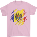 Torn Moldova Flag Moldovan Day Football Mens T-Shirt 100% Cotton Light Pink