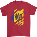 Torn Moldova Flag Moldovan Day Football Mens T-Shirt 100% Cotton Red