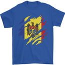Torn Moldova Flag Moldovan Day Football Mens T-Shirt 100% Cotton Royal Blue