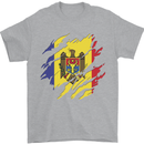 Torn Moldova Flag Moldovan Day Football Mens T-Shirt 100% Cotton Sports Grey