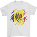 Torn Moldova Flag Moldovan Day Football Mens T-Shirt 100% Cotton White