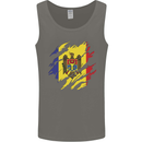 Torn Moldova Flag Moldovan Day Football Mens Vest Tank Top Charcoal