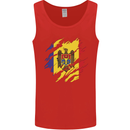 Torn Moldova Flag Moldovan Day Football Mens Vest Tank Top Red