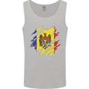 Torn Moldova Flag Moldovan Day Football Mens Vest Tank Top Sports Grey
