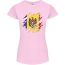 Torn Moldova Flag Moldovan Day Football Womens Petite Cut T-Shirt Light Pink
