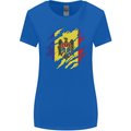 Torn Moldova Flag Moldovan Day Football Womens Wider Cut T-Shirt Royal Blue