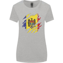 Torn Moldova Flag Moldovan Day Football Womens Wider Cut T-Shirt Sports Grey