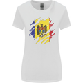 Torn Moldova Flag Moldovan Day Football Womens Wider Cut T-Shirt White
