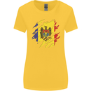 Torn Moldova Flag Moldovan Day Football Womens Wider Cut T-Shirt Yellow