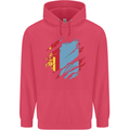 Torn Mongolia Flag Mongolian Day Football Childrens Kids Hoodie Heliconia