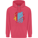Torn Mongolia Flag Mongolian Day Football Childrens Kids Hoodie Heliconia
