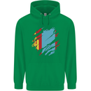 Torn Mongolia Flag Mongolian Day Football Childrens Kids Hoodie Irish Green