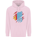Torn Mongolia Flag Mongolian Day Football Childrens Kids Hoodie Light Pink