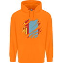 Torn Mongolia Flag Mongolian Day Football Childrens Kids Hoodie Orange