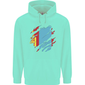 Torn Mongolia Flag Mongolian Day Football Childrens Kids Hoodie Peppermint