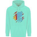 Torn Mongolia Flag Mongolian Day Football Childrens Kids Hoodie Peppermint