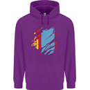 Torn Mongolia Flag Mongolian Day Football Childrens Kids Hoodie Purple