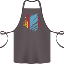 Torn Mongolia Flag Mongolian Day Football Cotton Apron 100% Organic Dark Grey