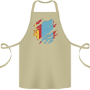 Torn Mongolia Flag Mongolian Day Football Cotton Apron 100% Organic Khaki