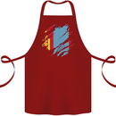 Torn Mongolia Flag Mongolian Day Football Cotton Apron 100% Organic Maroon