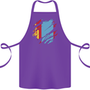 Torn Mongolia Flag Mongolian Day Football Cotton Apron 100% Organic Purple