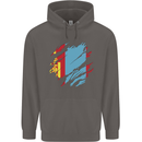Torn Mongolia Flag Mongolian Day Football Mens 80% Cotton Hoodie Charcoal