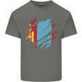 Torn Mongolia Flag Mongolian Day Football Mens Cotton T-Shirt Tee Top Charcoal
