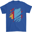 Torn Mongolia Flag Mongolian Day Football Mens T-Shirt 100% Cotton Royal Blue