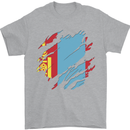 Torn Mongolia Flag Mongolian Day Football Mens T-Shirt 100% Cotton Sports Grey