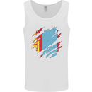 Torn Mongolia Flag Mongolian Day Football Mens Vest Tank Top White