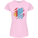 Torn Mongolia Flag Mongolian Day Football Womens Petite Cut T-Shirt Light Pink