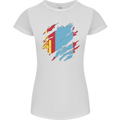 Torn Mongolia Flag Mongolian Day Football Womens Petite Cut T-Shirt White