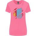 Torn Mongolia Flag Mongolian Day Football Womens Wider Cut T-Shirt Azalea