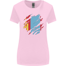 Torn Mongolia Flag Mongolian Day Football Womens Wider Cut T-Shirt Light Pink