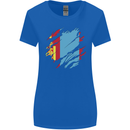 Torn Mongolia Flag Mongolian Day Football Womens Wider Cut T-Shirt Royal Blue