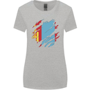 Torn Mongolia Flag Mongolian Day Football Womens Wider Cut T-Shirt Sports Grey