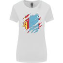 Torn Mongolia Flag Mongolian Day Football Womens Wider Cut T-Shirt White