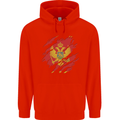 Torn Montenegro Flag Montenegrin Day Football Childrens Kids Hoodie Bright Red