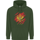 Torn Montenegro Flag Montenegrin Day Football Childrens Kids Hoodie Forest Green