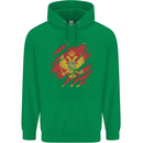 Torn Montenegro Flag Montenegrin Day Football Childrens Kids Hoodie Irish Green