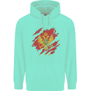 Torn Montenegro Flag Montenegrin Day Football Childrens Kids Hoodie Peppermint