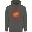 Torn Montenegro Flag Montenegrin Day Football Childrens Kids Hoodie Storm Grey