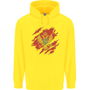 Torn Montenegro Flag Montenegrin Day Football Childrens Kids Hoodie Yellow