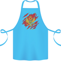 Torn Montenegro Flag Montenegrin Day Football Cotton Apron 100% Organic Turquoise