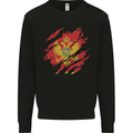 Torn Montenegro Flag Montenegrin Day Football Kids Sweatshirt Jumper Black