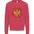 Torn Montenegro Flag Montenegrin Day Football Kids Sweatshirt Jumper Heliconia