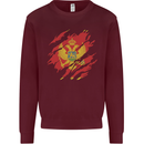 Torn Montenegro Flag Montenegrin Day Football Kids Sweatshirt Jumper Maroon